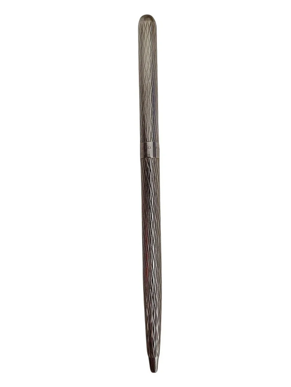 Tiffany & Co. Vintage Sterling Silver Crosshatch / Diamond Design Pen Set
